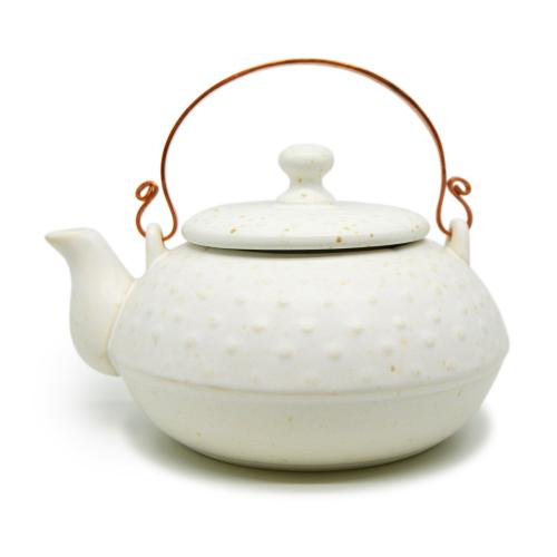 Doted teapot with bronze handle - 0015 Speckled